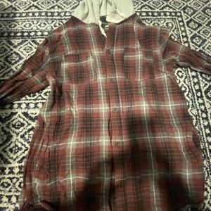 Flannel hoodie.